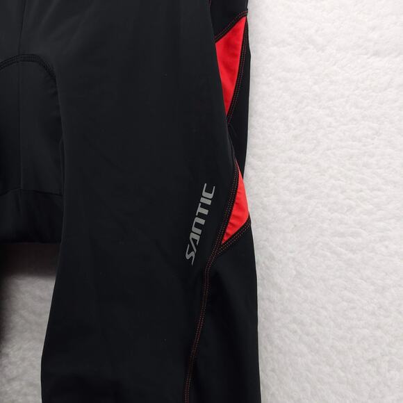 Santic Cycling Pants Mens 2XL Black Padded Road Bike Tights Leggings Ankle Zip - Picture 4 of 16